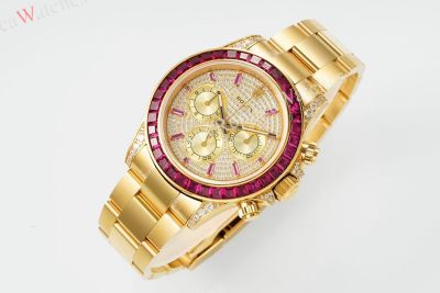 PPM Factory Rolex Daytona 40mm Cal.4131 Movement Diamond Face/Bezel YG Band Watch